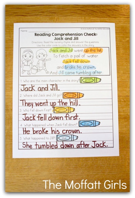 These packets are designed to build both PHONICS SKILLS AND READING COMPREHENSION with simple nursery rhymes! This packet is targeted for 1st Grade, but can also be used with high flying Kindergarteners! 6