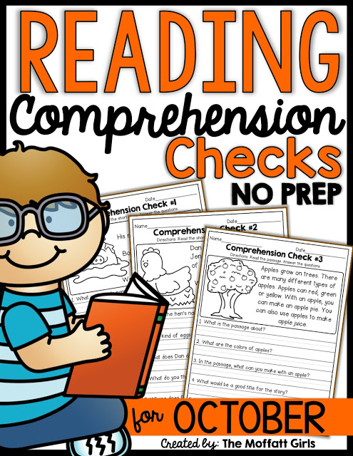 Reading Comprehension Checks for October- Build confidence in beginning and struggling readers with these short stories, while teaching students to find text evidence to support their answers.