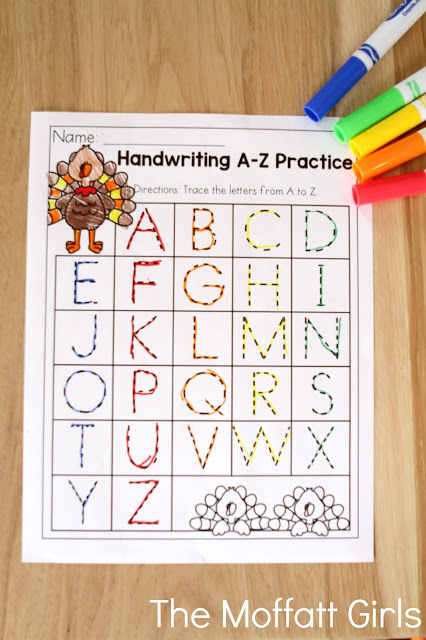 Teach number concepts, colors, shapes, letters, phonics and so much more with the November NO PREP Packet for Preschool!