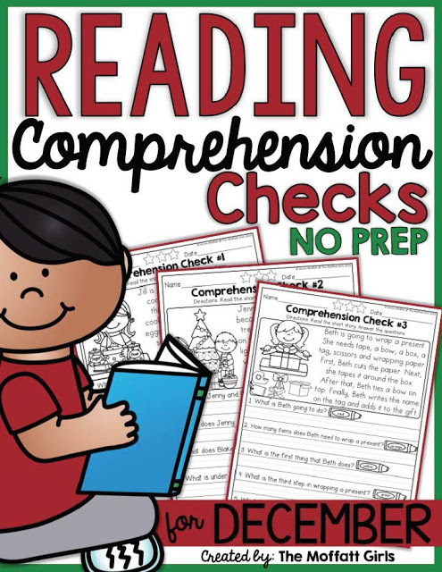 Reading Comprehension Checks for December- Build confidence in beginning and struggling readers with these short stories, while teaching students to find text evidence to support their answers.