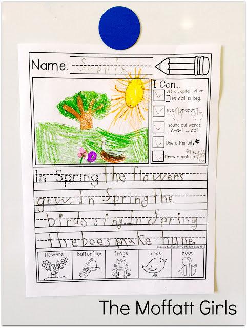 Journal Prompts for April- These 20 journal prompts include I Can statements to build writing skills and a picture dictionary to spark the imagination. Perfect for beginning writers.