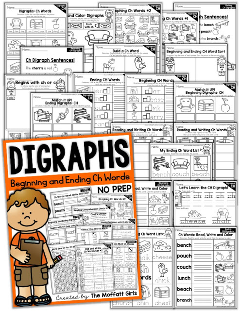 Digraphs can be tricky for struggling readers, and it's important for readers to learn how to identify digraphs early on. These activities cover both beginning and ending digraphs!
