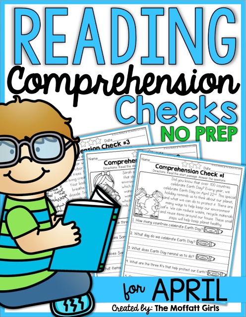 Reading Comprehension Checks for April- Build confidence in beginning and struggling readers with these short stories, while teaching students to find text evidence to support their answers.