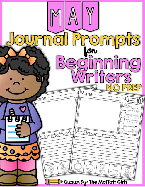 Journal Prompts for May- These 20 journal prompts include I Can statements to build writing skills and a picture dictionary to spark the imagination. Perfect for beginning writers.