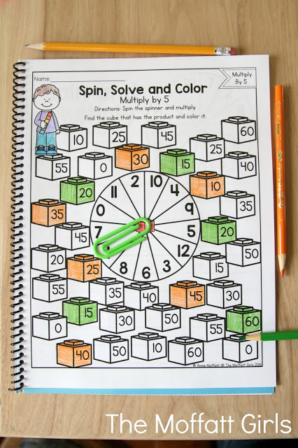 Why can't practicing multiplication facts be fun? Turn math into a game and have your students multiply with the Spin, Solve and Color NO PREP Packet!