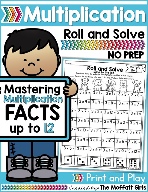 Why can't practicing multiplication facts be fun? Turn math into a game and have your students multiply with the Multiplication Roll and Solve NO PREP Packet!