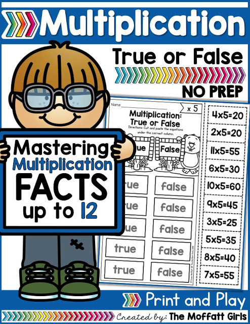 Do your students really know their multiplication facts? With the Multiplication: True or False NO PREP Packet, your students will learn to be careful with their calculations.