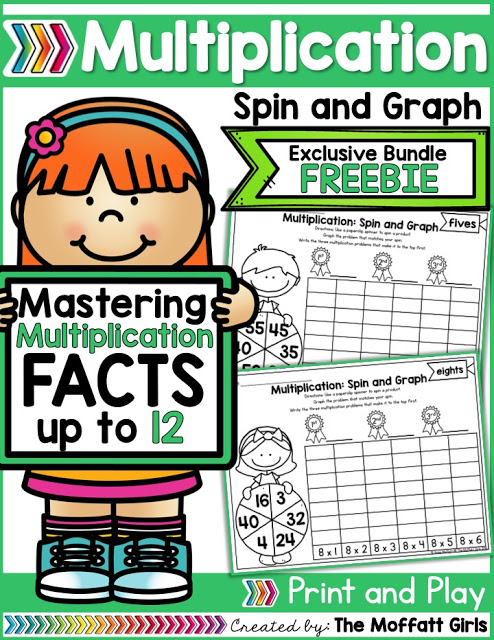 Why can't practicing multiplication facts be fun? Turn math into a game and let your students practice with this exclusive bundle freebie, the Multiplication Spin and Graph NO PREP Packet.