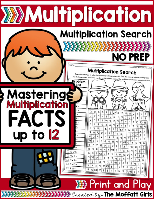 Why can't practicing multiplication facts be fun? Turn math into a game and have your students multiply with the Multiplication Search NO PREP Packet!