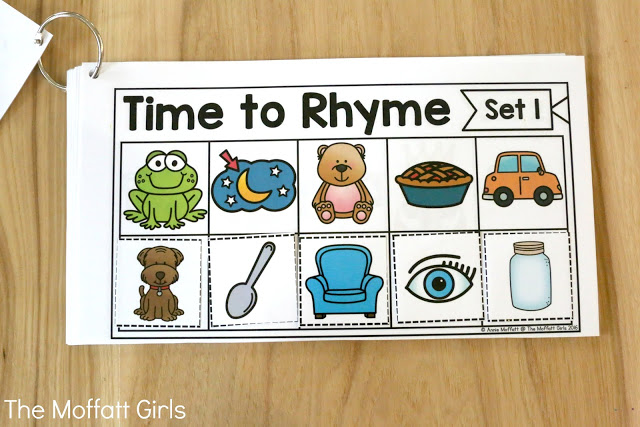 With the Time to Rhyme Cards, students work on hearing the ending sounds to identify a rhyme.
