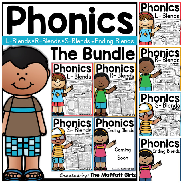 Practice phonics with the Phonics NO PREP Packets. They include CVC words, CVCe words, digraphs and blends!