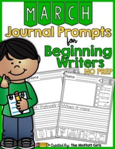 March Journal Prompts for Beginning Writers