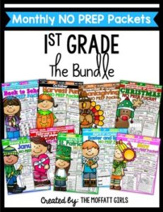 Monthly First Grade NO PREP Packets (The Bundle)