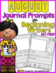 August Journal Prompts for Beginning Writers