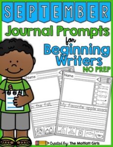 September Journal Prompts for Beginning Writers