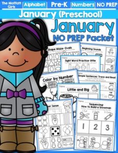 January Preschool NO PREP Packet