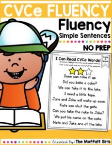 CVCe Fluency Simple Sentences
