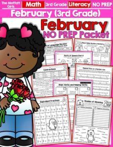 February 3rd Grade NO PREP Packet