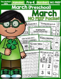 March Preschool NO PREP Packet