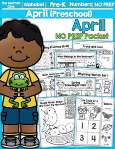 April Preschool NO PREP Packet
