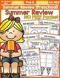 Summer Review Preschool NO PREP Packet
