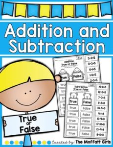 Addition and Subtraction True or False