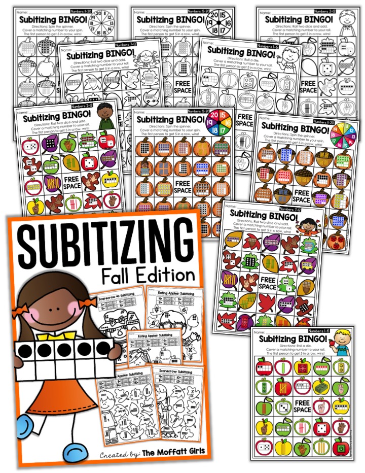 Help students master number concepts using common patterns and number combinations with the Subitizing Fall Edition NO PREP Packet. This is the perfect foundation for addition and subtraction.