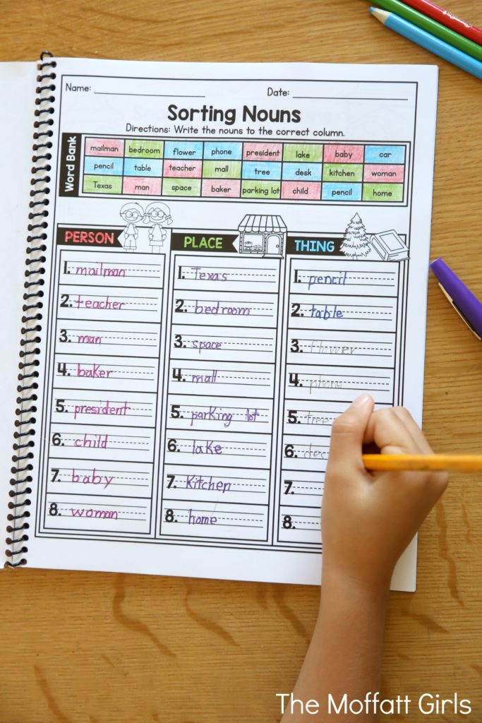 Teach nouns in a fun and effective way with the Grammar and Language Arts NO PREP Packet for 2nd Grade!