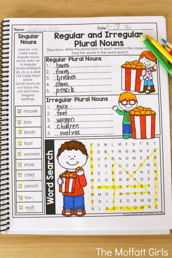Teach nouns in a fun and effective way with the Grammar and Language Arts NO PREP Packet for 2nd Grade!