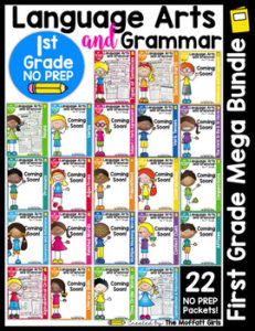 The 1st Grade Language Arts and Grammar Bundle includes activities to teach all core language arts lessons for first grade!