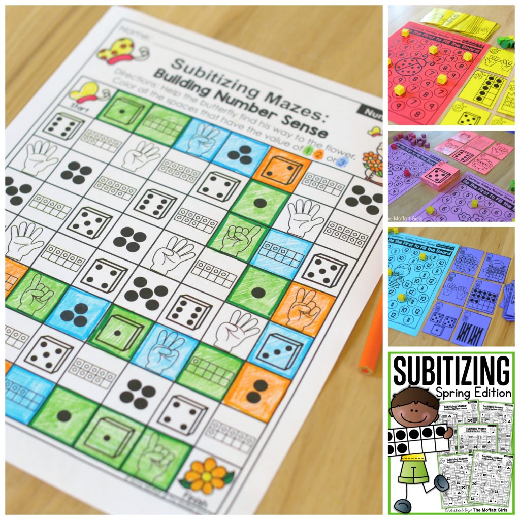 Help students master number concepts using common patterns and number combinations with the Subitizing Spring Edition NO PREP Packet. This is the perfect foundation for addition and subtraction.
