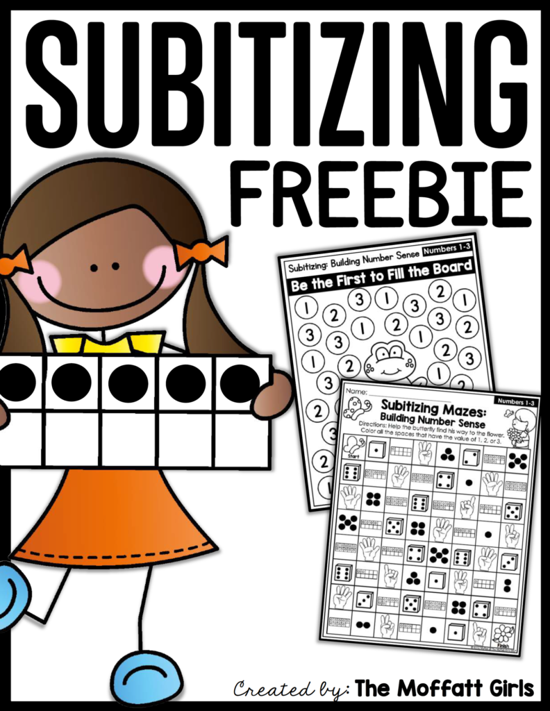 Free Subitizing Sampler Packet! Build number sense for Preschool and Kindergarten in a fun, hands-on way! Set a strong foundation for future math fluency!