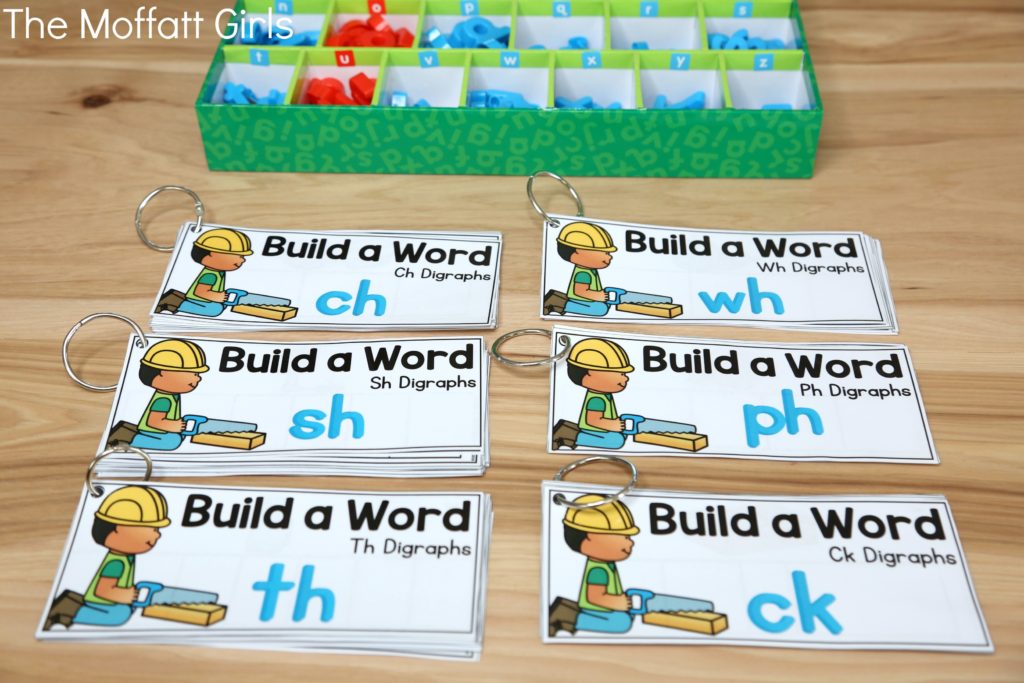Build a Word Hands-On Spelling! Systematically move through phonics skills while boosting reading and spelling skills. The bundle includes CVC words, long vowels, blends, digraphs, trigraphs and more!