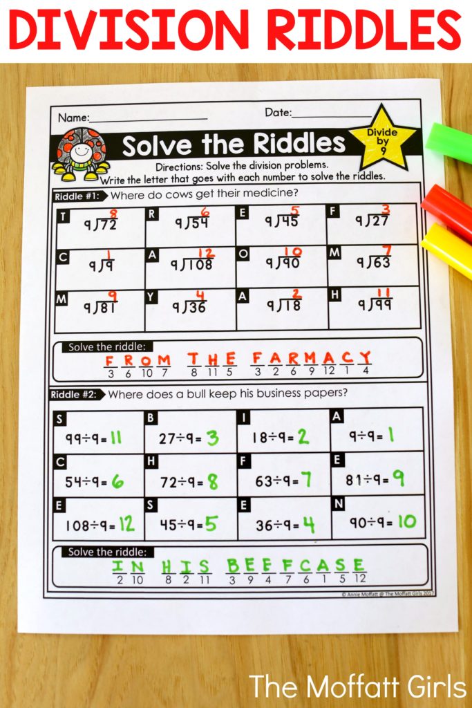 Division Riddles! Plus, learn 8 other effective ways to teach Division Facts. If students can master the basics, all other math concepts are so much easier to learn. Check out these engaging, effective and fun ways to build strong foundational skills for future learning.