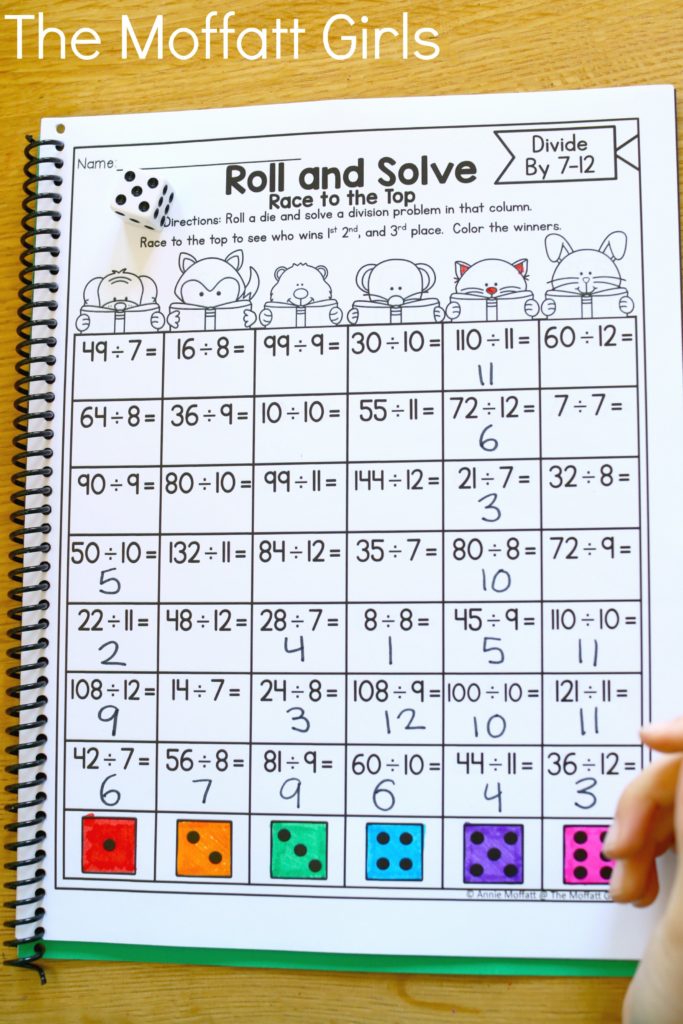 Roll and Solve Division Game! Plus, learn 8 other effective ways to teach Division Facts. If students can master the basics, all other math concepts are so much easier to learn. Check out these engaging, effective and fun ways to build strong foundational skills for future learning.