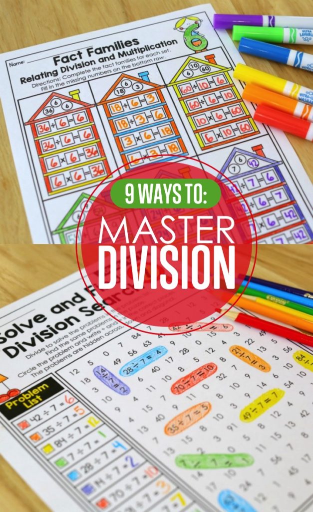9 Ways to Master Division! Mastering division facts is such an important skill in elementary. If students can master the basics, all other math concepts are so much easier to learn. Check out these engaging, effective and fun ways to build strong foundational skills for future learning.
