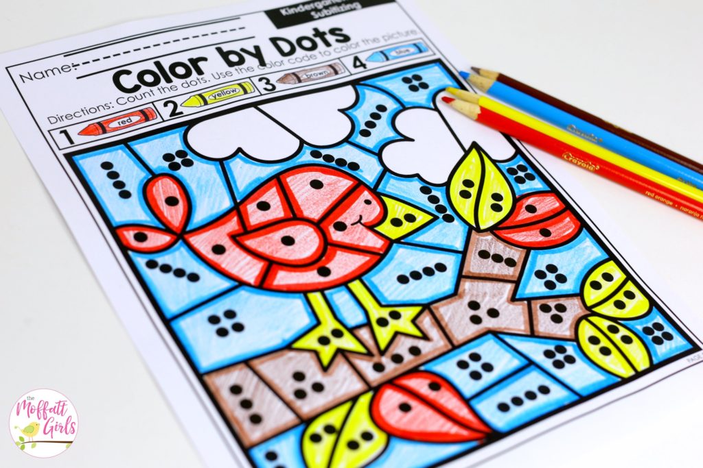 Color by Dots- Fun Subitizing activity for Kindergarten!
