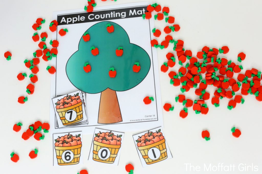 Apple Counting- Turn a card and count the correct number of apples on the tree.