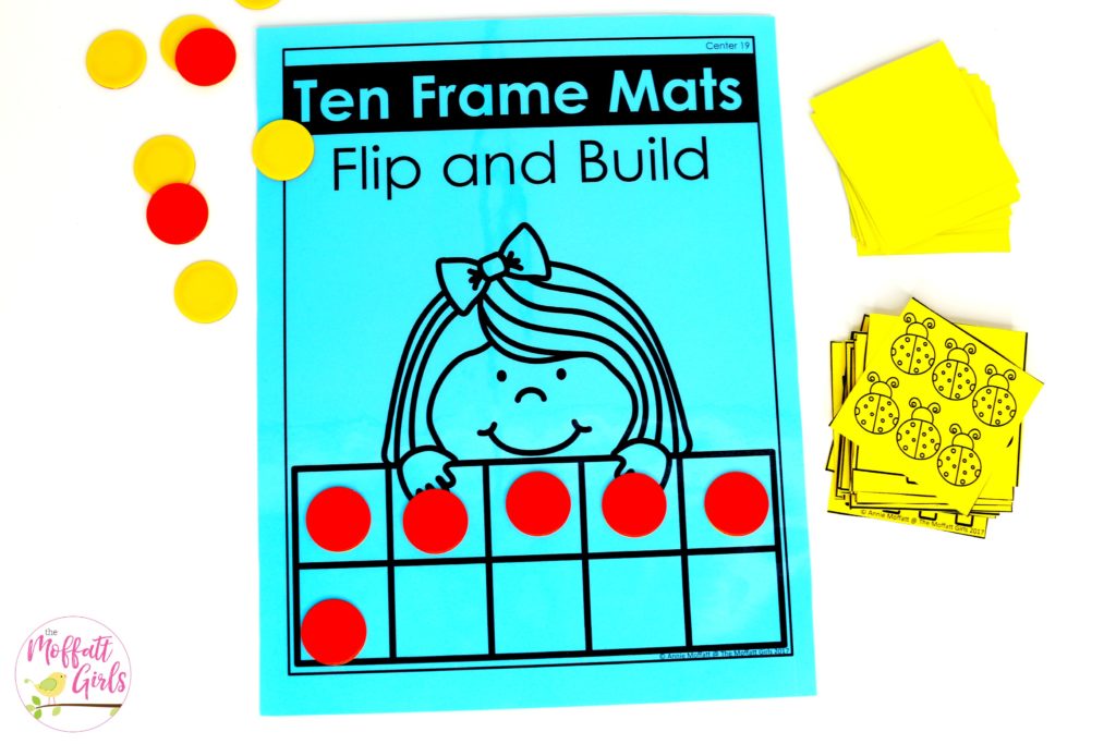 Ten Frame Math- Flip and build a number. Kindergarten Math numbers 1-10 made fun!