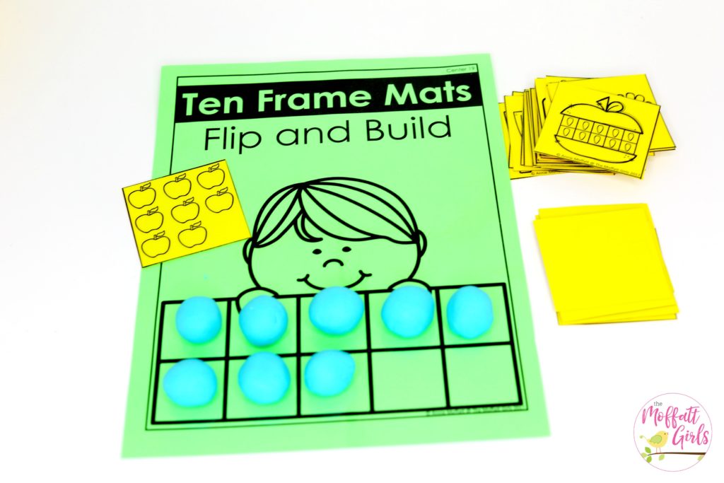 Ten Frame Math- Flip and build a number. Kindergarten Math numbers 1-10 made fun using play dough!