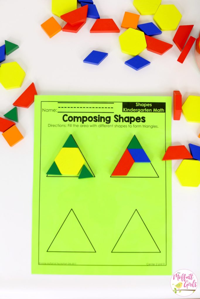 Kindergarten, Kindergarten Math, Common Core Math, Shapes, Composing Shapes, Math Games