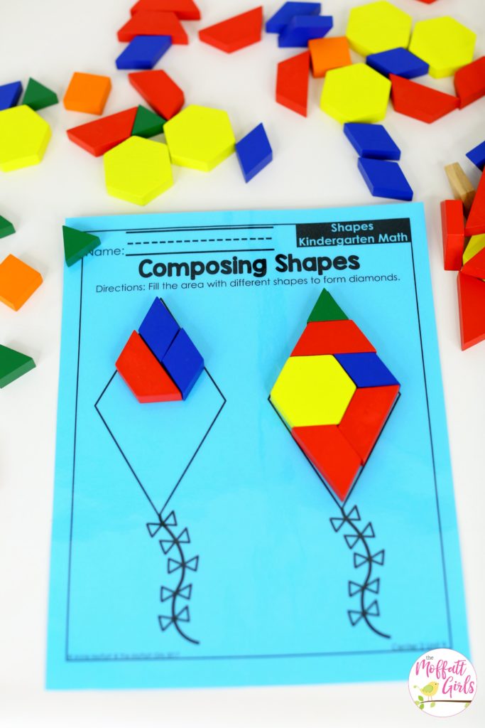 Kindergarten, Kindergarten Math, Common Core Math, Shapes, Composing Shapes, Math Games
