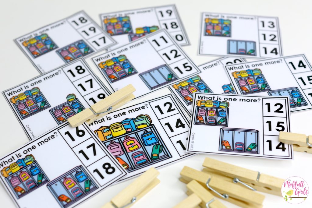 Count and Clip One More- fun Kindergarten Math activity to teach teen numbers.