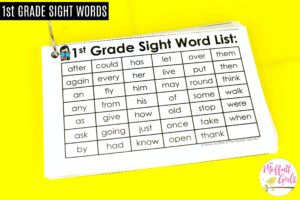 sight words, reading, first grade, fluency