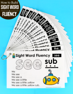 sight words, reading fluency, reading, kindergarten, sight word fluency, beginning readers, struggling readers