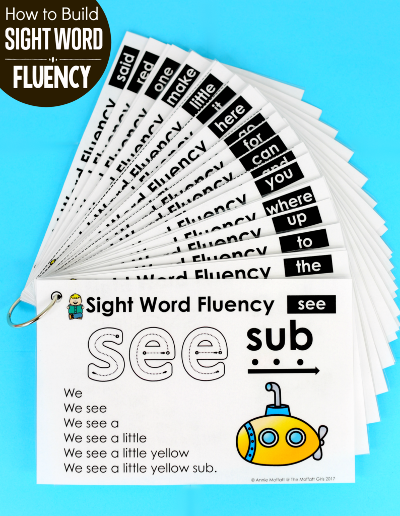 Sight Word Fluency Pyramid Sentences- These simple sentences use pre-primer sight words along with basic phonics skills to help build reading confidence in beginning and struggling readers.