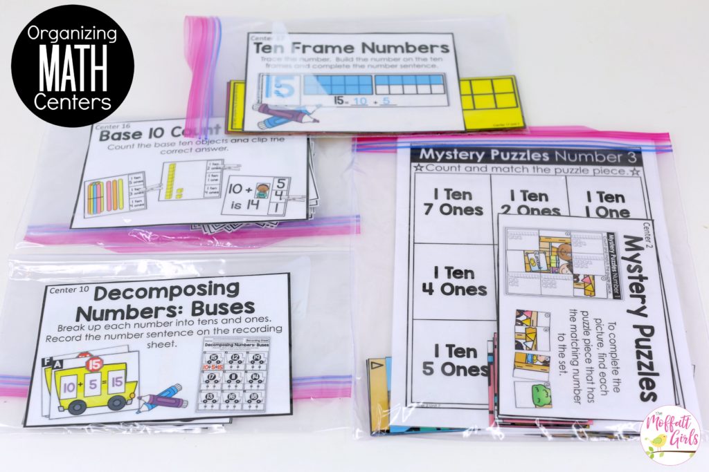 Easy way to organize your classroom math centers!