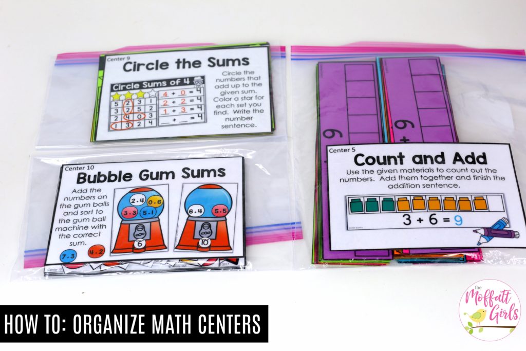 Simple and easy way to organize your Math Centers!