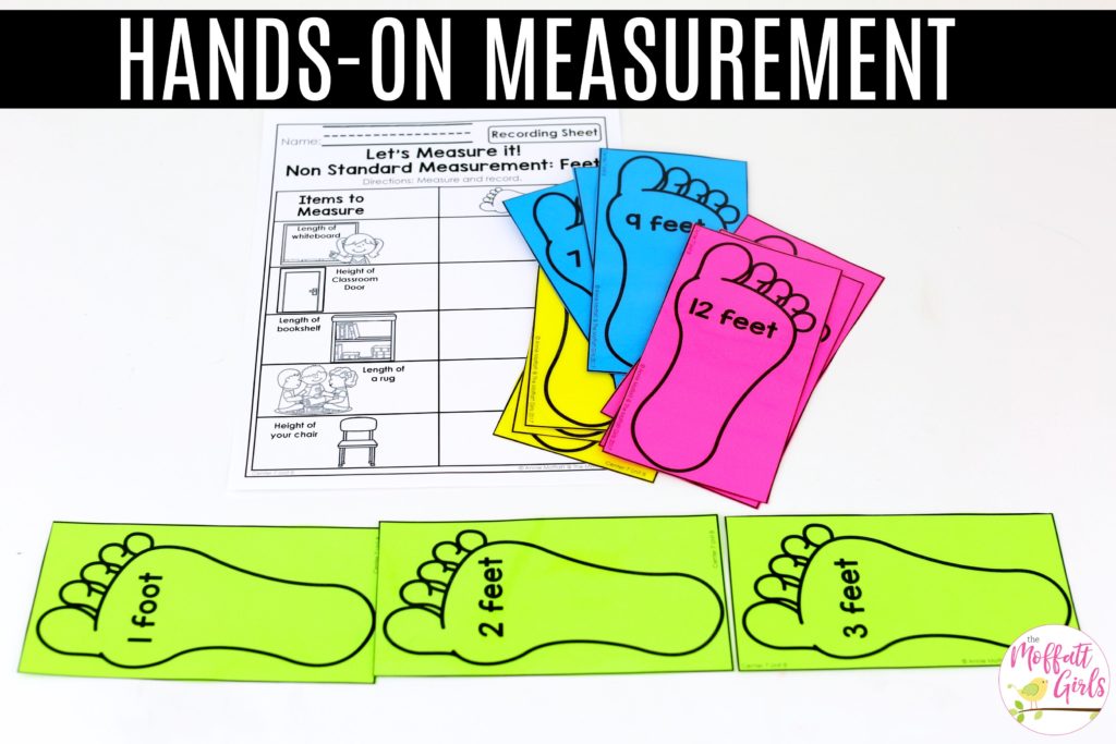 Measure with Feet (Non-Standard): This fun Kindergarten Math activity helps students measure items and analyze data in a hands-on way!
