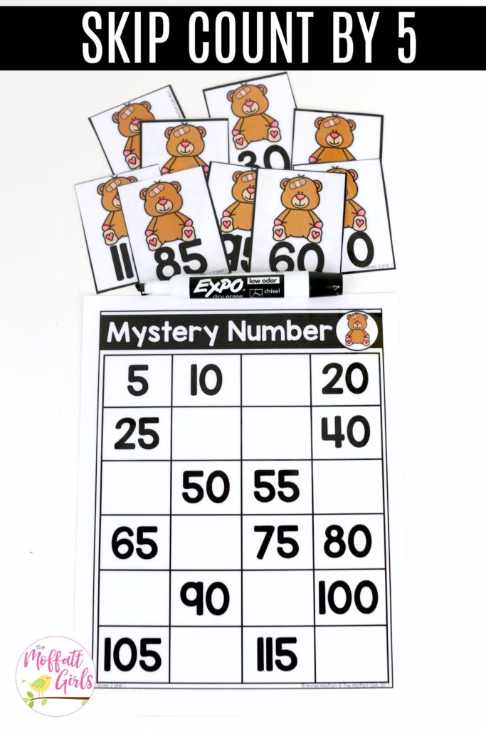 Mystery Numbers (Skip Count by 5s): This fun 1st Grade Math activity helps students count numbers up to 120 in a hands-on way!